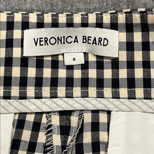 Veronica Beard Black and Cream Gingham Tani Pants, size 6.